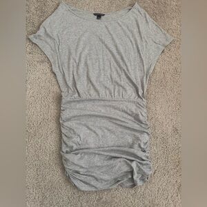 Light Gray Strapless Ruched Bodice Dress